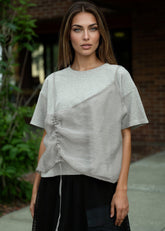Cinched Mesh Panel Tee Tees Kate Hewko 
