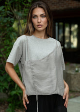 Cinched Mesh Panel Tee Tees Kate Hewko 