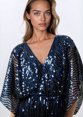 Cinched Sequin Batwing Mini Dress Dresses Kate Hewko 