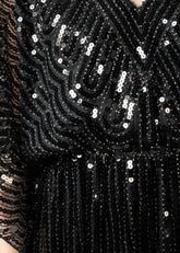 Cinched Sequin Batwing Mini Dress Dresses Kate Hewko 