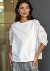 Cinched Sleeve Tee Tees Kate Hewko 