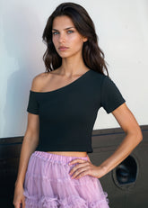 Cold Shoulder Cropped Tee Tees Kate Hewko 
