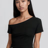 Cold Shoulder Cropped Tee Tees Kate Hewko Black One size 