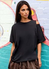 Cold Shoulder Strap Tee Tees Kate Hewko 