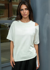 Cold Shoulder Strap Tee Tees Kate Hewko 