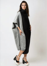 Color Block Turtleneck Sweater Dress Dresses Kate Hewko 