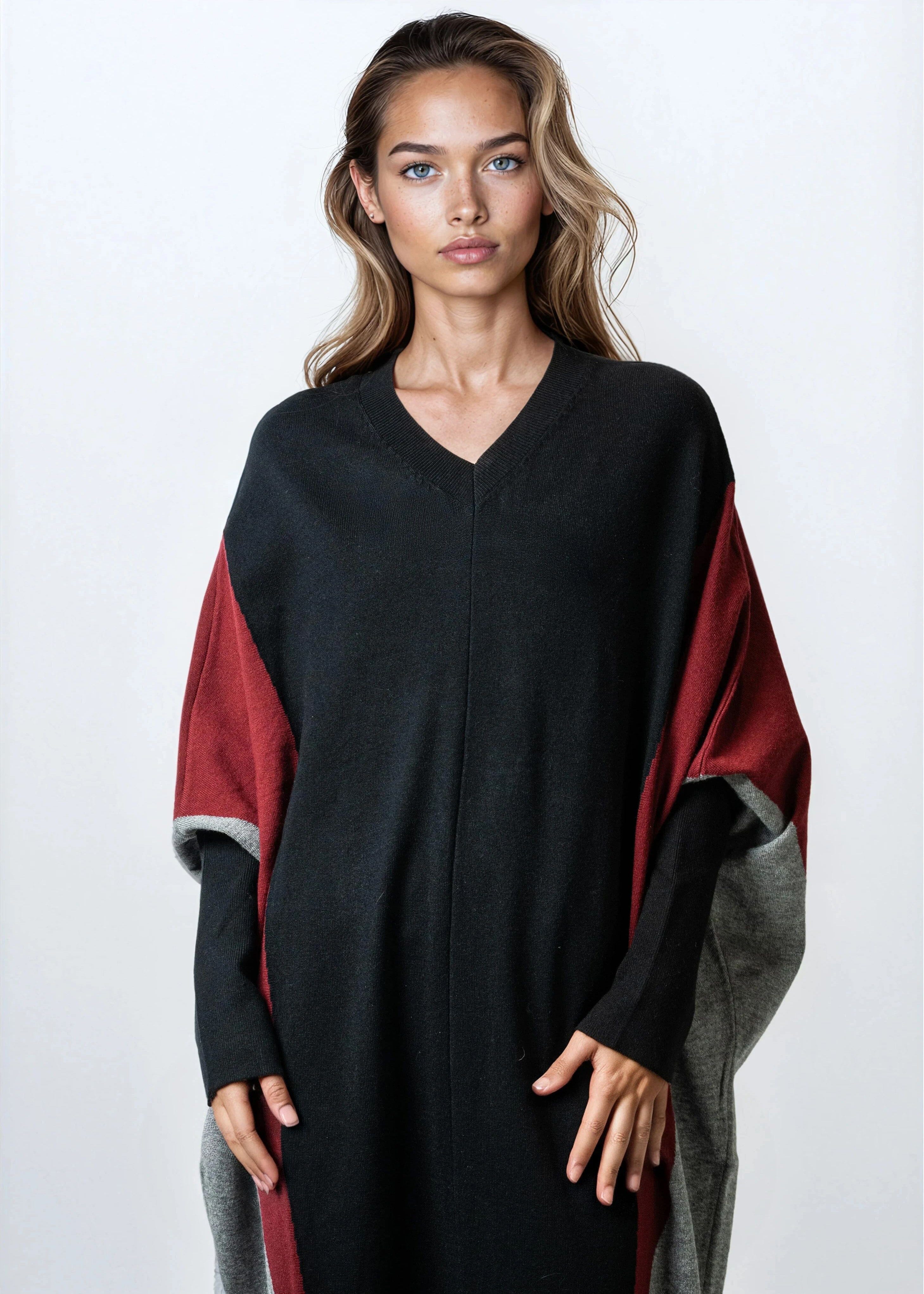 colorblock sweater dress Colorblock Batwing Sweater Dress