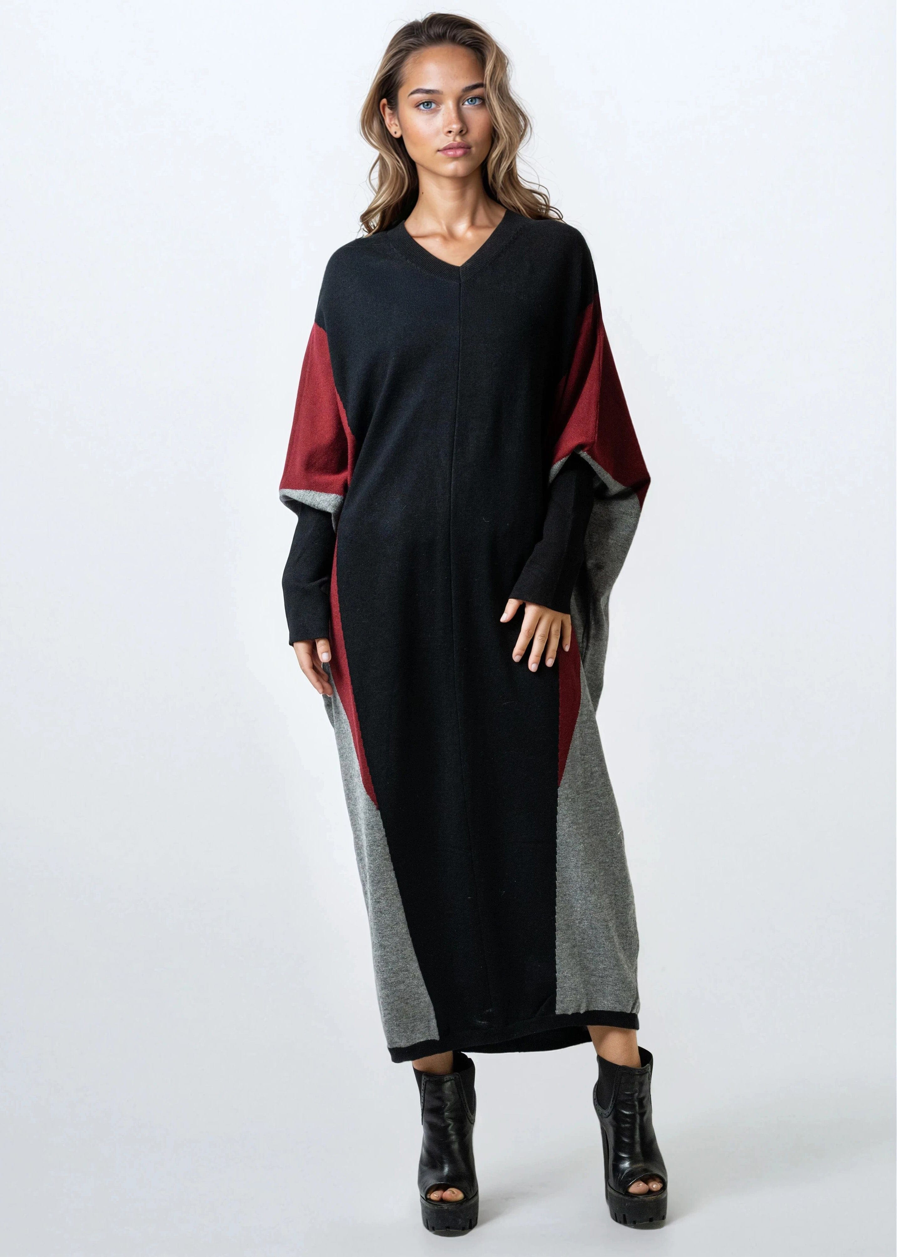 colorblock sweater dress Colorblock Batwing Sweater Dress
