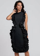 Contour Ruffle Midi Dress Dresses Kate Hewko 