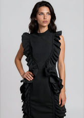 Contour Ruffle Midi Dress Dresses Kate Hewko 