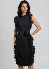 Contour Ruffle Midi Dress Dresses Kate Hewko 