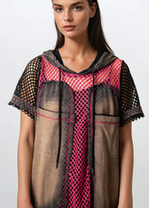 Contrast Fishnet Hoodie Dress Dresses Kate Hewko 