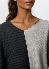 Contrast Texture Asymmetrical Sweater Sweaters Kate Hewko 