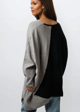 Contrast Texture Asymmetrical Sweater Sweaters Kate Hewko 