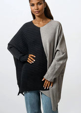 Contrast Texture Asymmetrical Sweater Sweaters Kate Hewko 