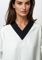 Contrast Trimmed High Low Tunic Tunics Kate Hewko 