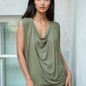Cowl Neck Tank Top Tank Tops Kate Hewko Olive One Size 
