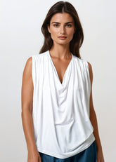 Cowl Neck Tank Top Tank Tops Kate Hewko White One Size 