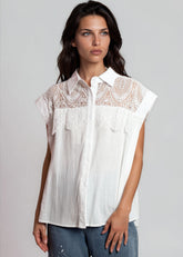 Crochet Lace Button Up Blouse Blouses Kate Hewko 