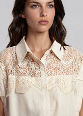 Crochet Lace Button Up Blouse Blouses Kate Hewko 