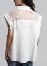 Crochet Lace Button Up Blouse Blouses Kate Hewko 