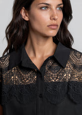 Crochet Lace Button Up Blouse Blouses Kate Hewko 
