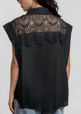 Crochet Lace Button Up Blouse Blouses Kate Hewko 