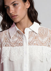 Crochet Lace Button Up Blouse Blouses Kate Hewko 