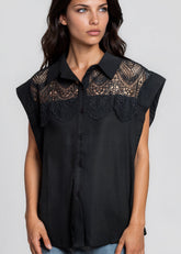 Crochet Lace Button Up Blouse Blouses Kate Hewko 
