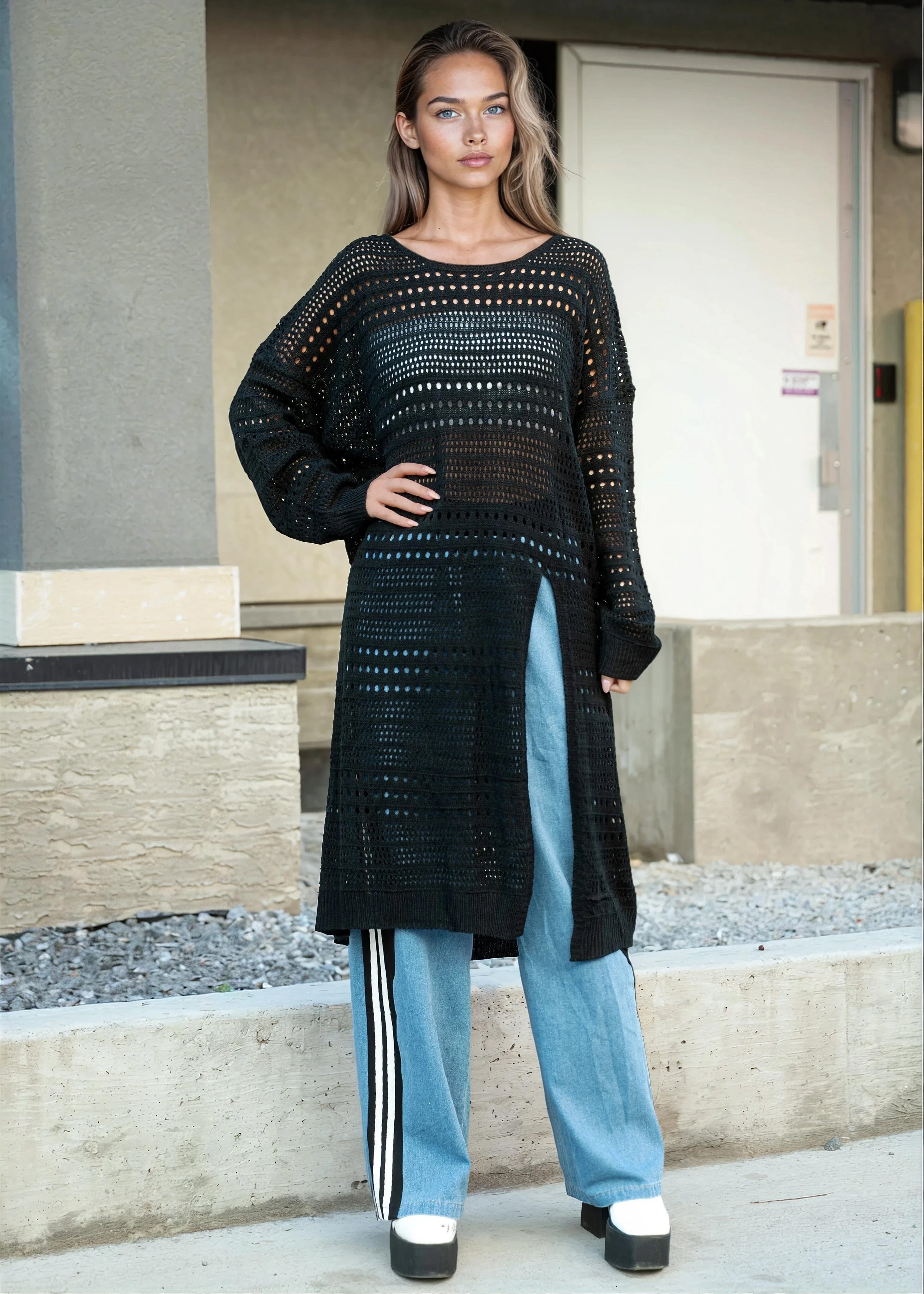 Crochet Layering Sweater Dress