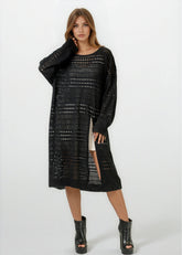 Crochet Layering Sweater Dress Sweaters Kate Hewko Black One size 