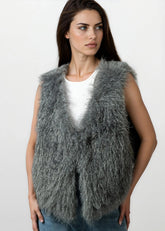 Cropped Faux Fur Vest Vests Kate Hewko 