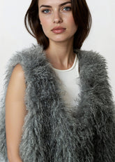 Cropped Faux Fur Vest Vests Kate Hewko 