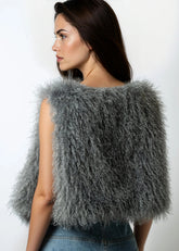 Cropped Faux Fur Vest Vests Kate Hewko 