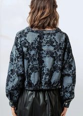 Cropped Floral Denim Jacket Outerwear Kate Hewko 