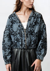 Cropped Floral Denim Jacket Outerwear Kate Hewko 