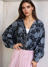 Cropped Floral Denim Jacket Outerwear Kate Hewko 