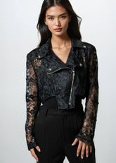 Cropped Lace Rider Jacket Outerwear Kate Hewko 