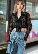 Cropped Lace Rider Jacket Outerwear Kate Hewko 