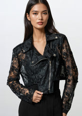 Cropped Lace Rider Jacket Outerwear Kate Hewko 