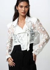 Cropped Lace Rider Jacket Outerwear Kate Hewko 