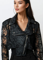 Cropped Lace Rider Jacket Outerwear Kate Hewko 