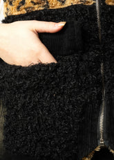 Cropped Leopard Contrast Faux Fur Vest Vests Kate Hewko 