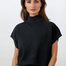 Cropped Mock Neck Sweater Sweaters Kate Hewko Black 