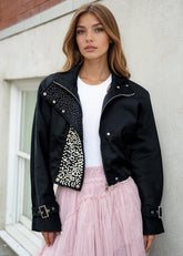 Cropped Pearl Embellished Utility Jacket Outerwear Kate Hewko 