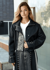Cropped Pearl Embellished Utility Jacket Outerwear Kate Hewko 
