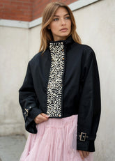 Cropped Pearl Embellished Utility Jacket Outerwear Kate Hewko 