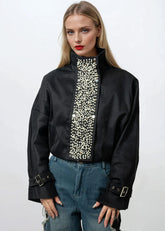 Cropped Pearl Embellished Utility Jacket Outerwear Kate Hewko 