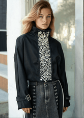 Cropped Pearl Embellished Utility Jacket Outerwear Kate Hewko 