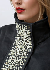 Cropped Pearl Embellished Utility Jacket Outerwear Kate Hewko 